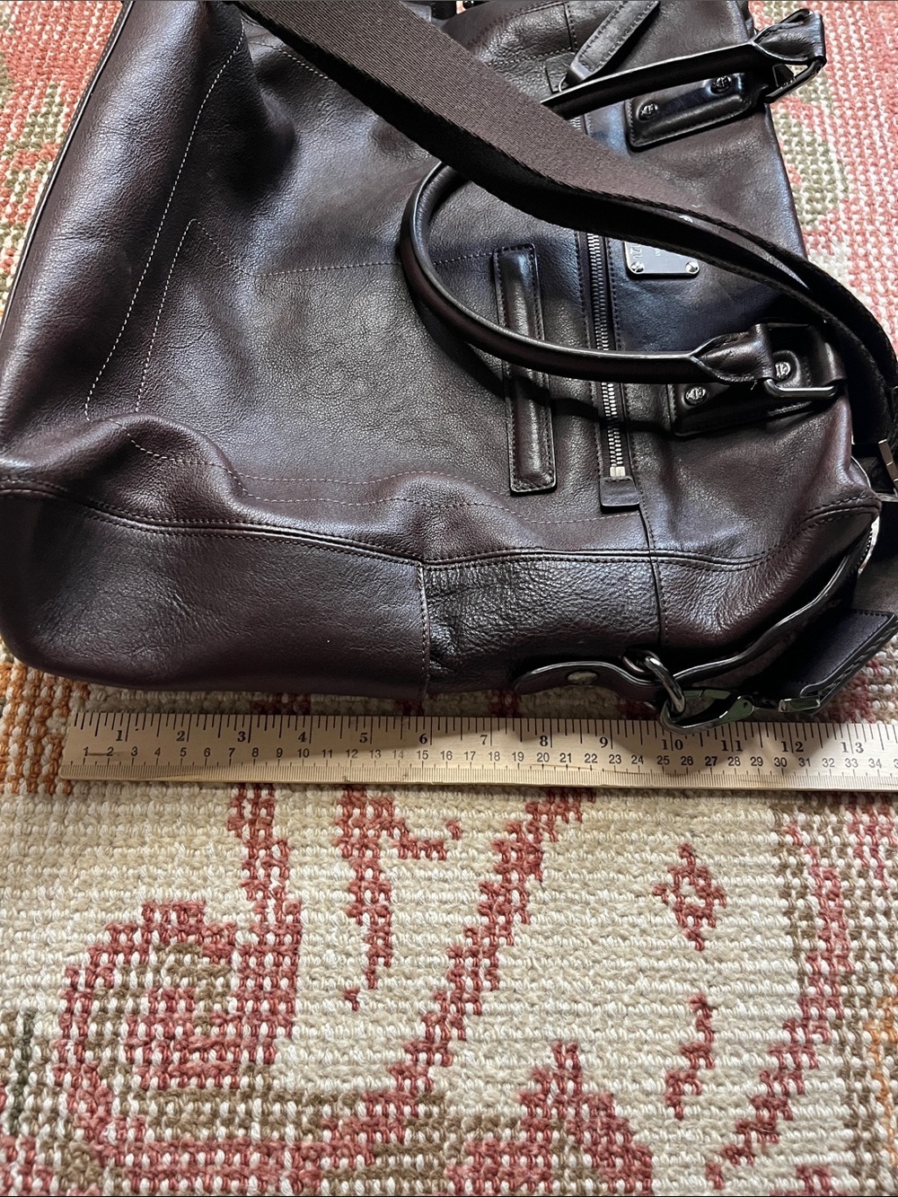 Vintage MCM München Dark Brown Leather Briefcase Travel Commuter Laptop Bag EUC - Picture 7 of 14